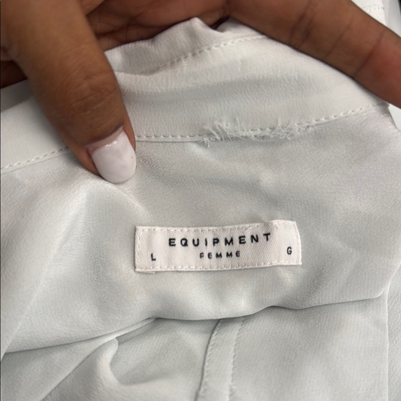 EQUIPMENT FEMME blouse faded light blue green size Large - Picture 5 of 8